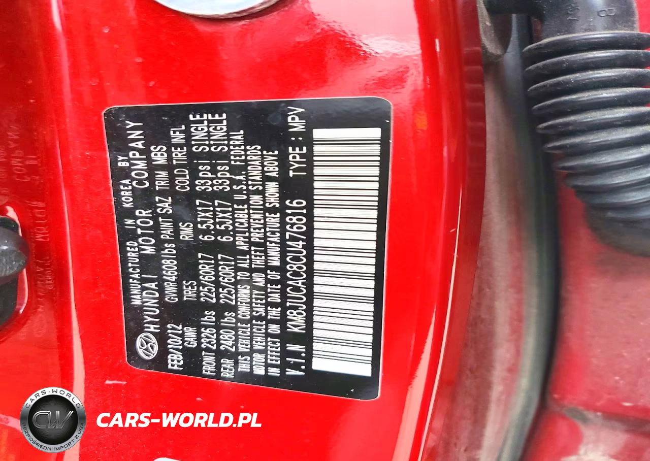 2012 Hyundai Tucson Gls VIN:KM8JUCAC8CU476816 - 13