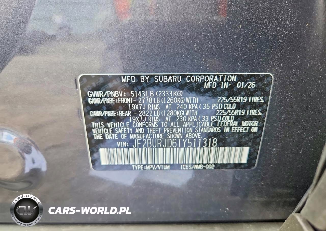 2026 Subaru Outback Touring Xt VIN:JF2BURJD6TY511318 - 13