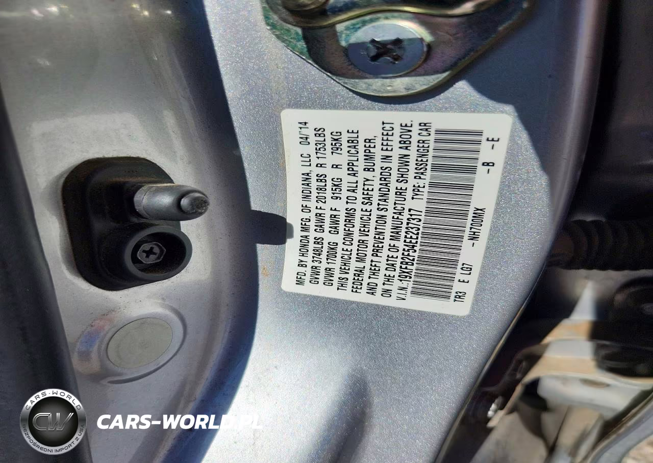 2014 Honda Civic Lx VIN:19XFB2F54EE237317 - 12