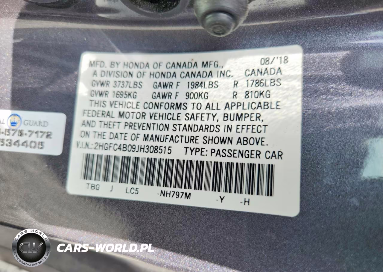 2018 Honda Civic Lx VIN:2HGFC4B09JH308515 - 13