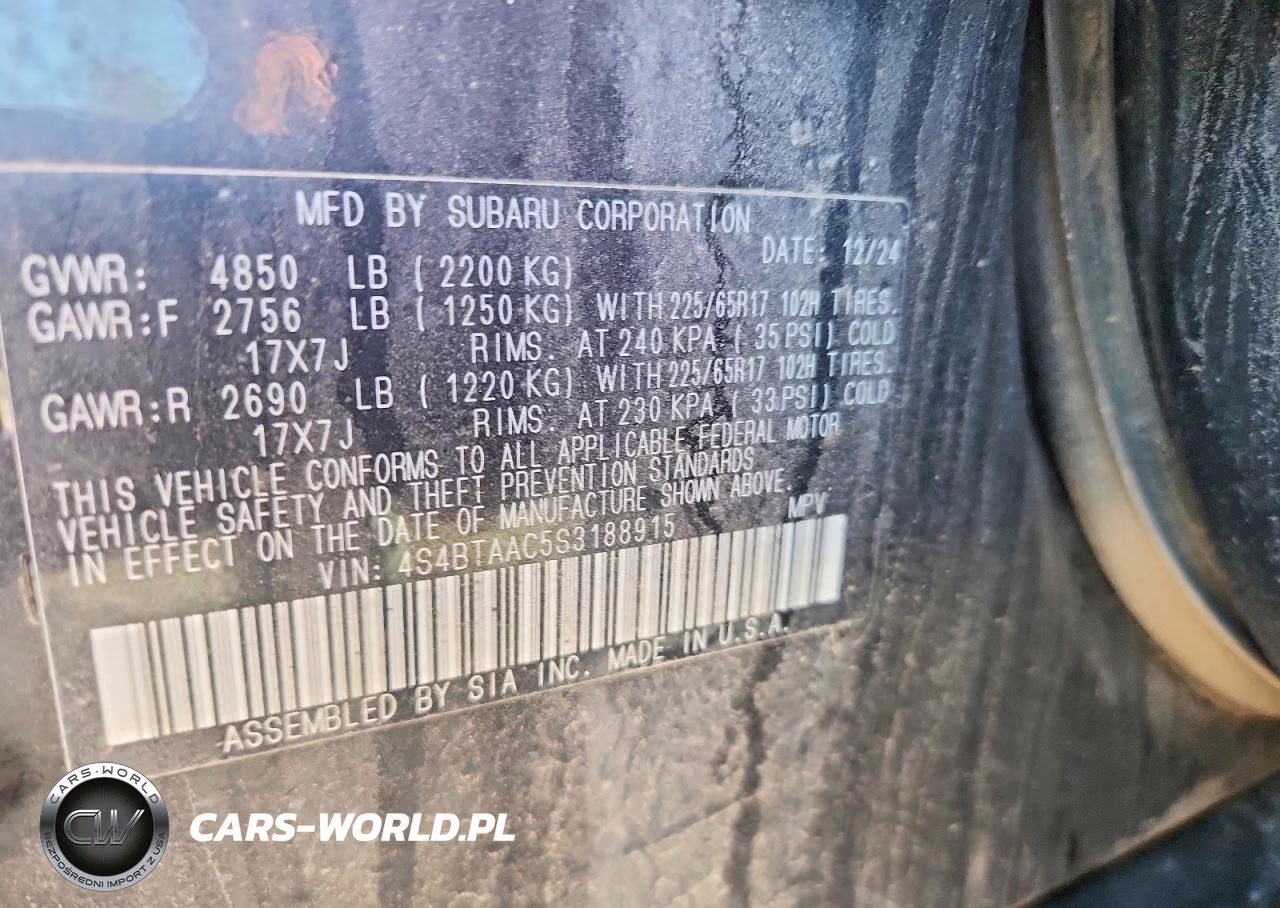 2025 Subaru Outback VIN:4S4BTAAC5S3188915 - 12