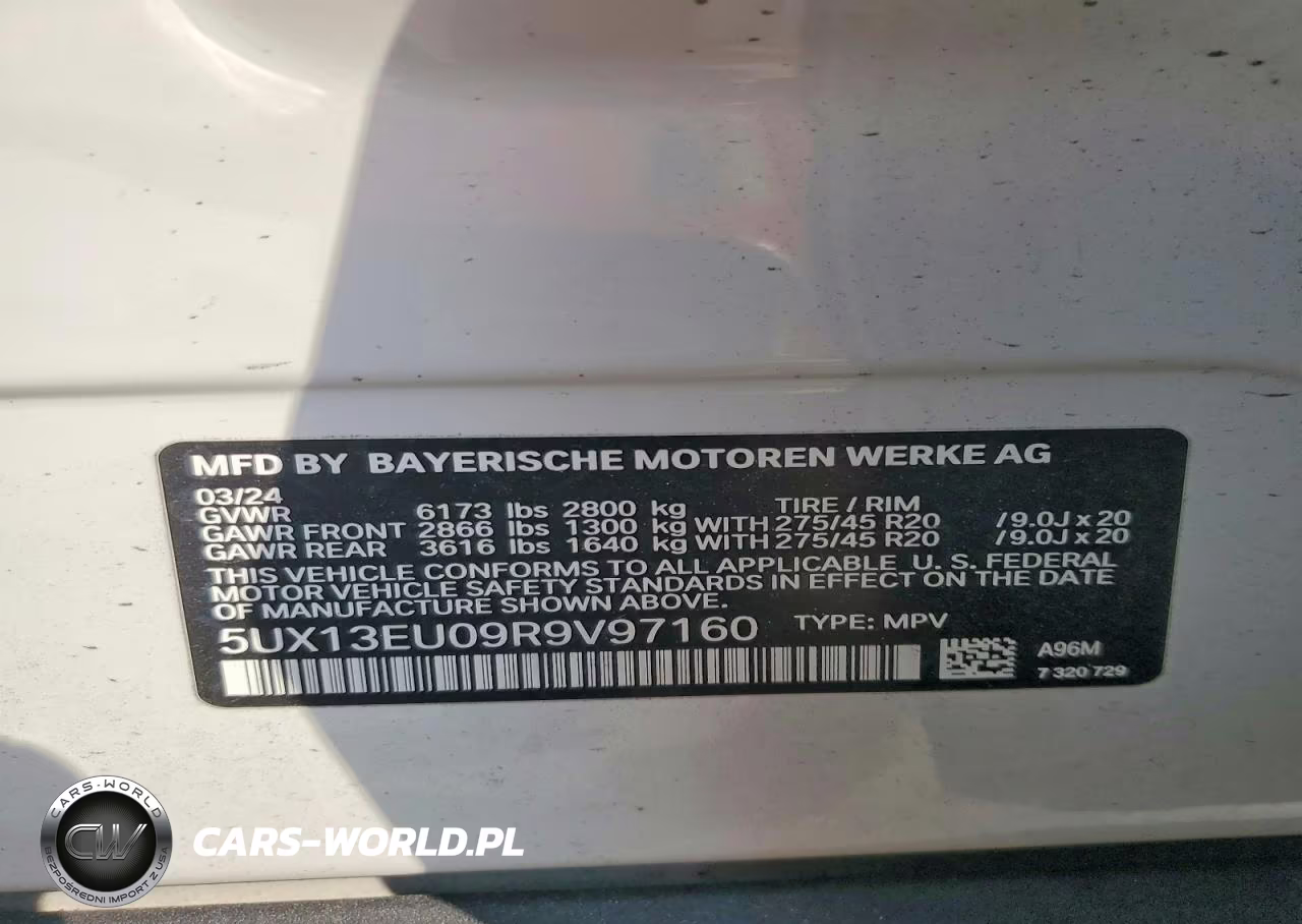 2024 BMW X5 Sdrive 40I VIN:5UX13EU09R9V97160 - 13