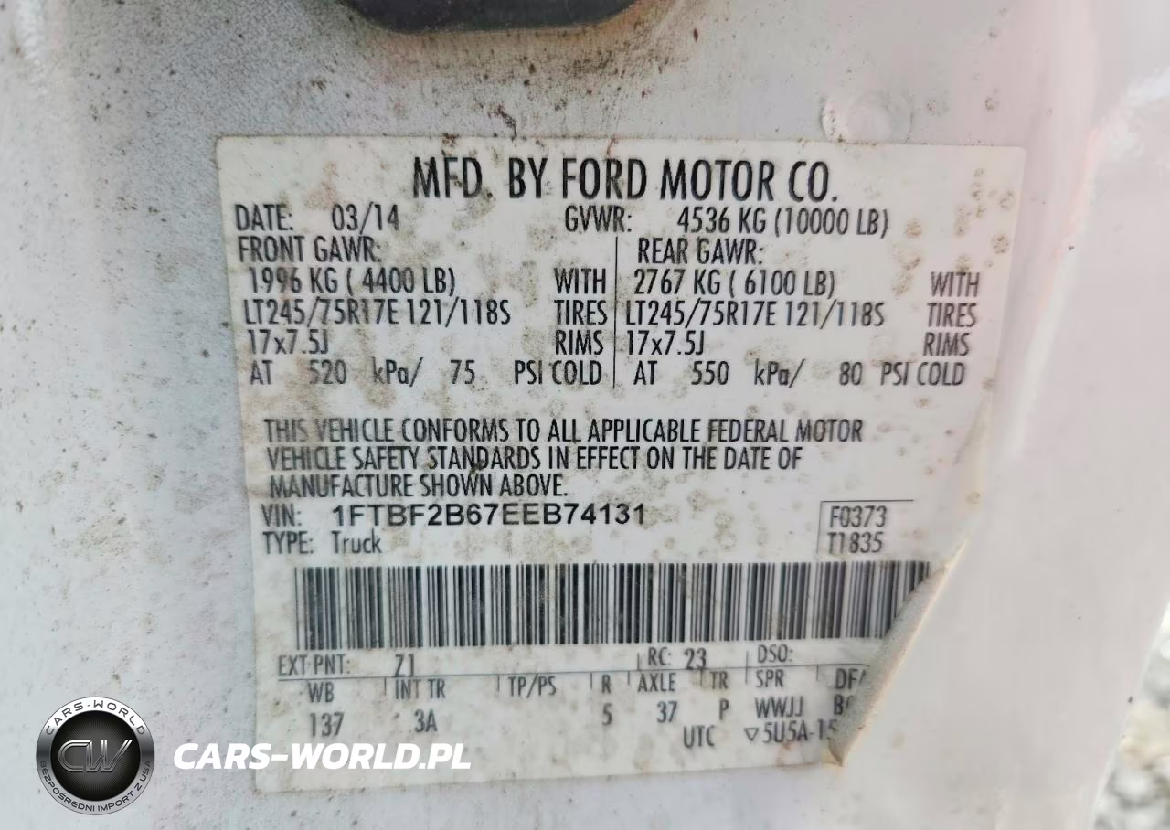 2014 Ford F250 Super Duty VIN:1FTBF2B67EEB74131 - 12