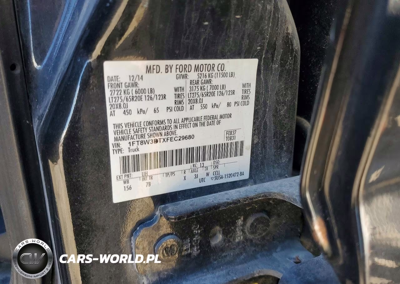 2015 Ford F350 Super Duty VIN:1FT8W3BTXFEC29680 - 13