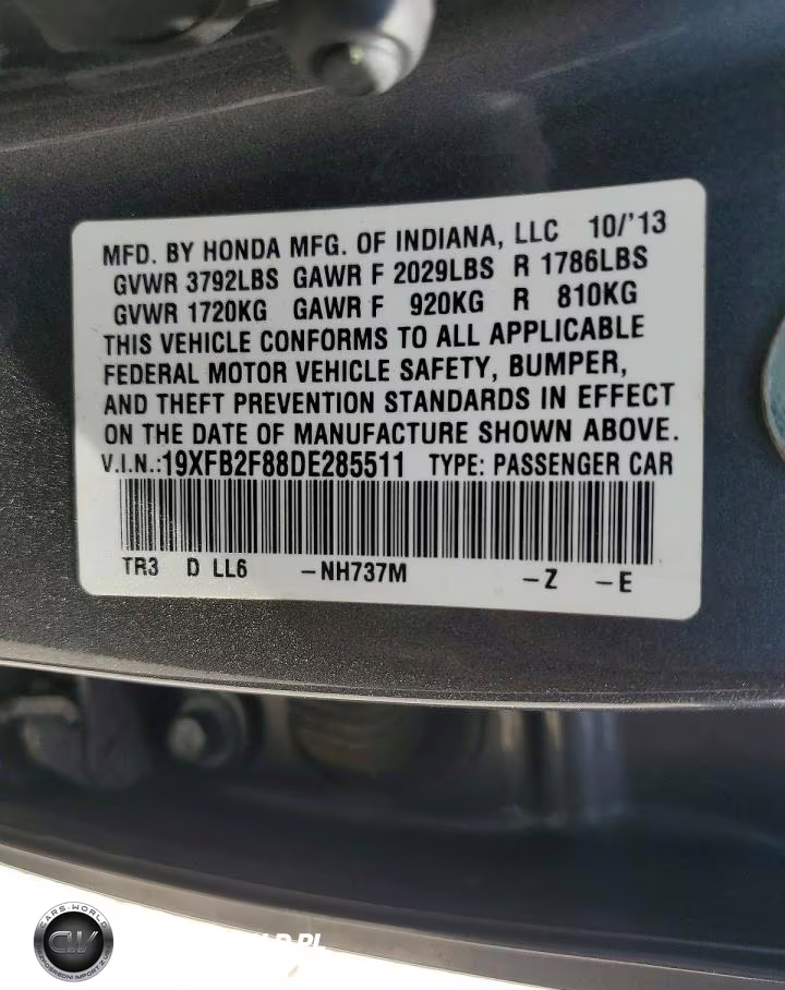 2013 Honda Civic Ex VIN:19XFB2F88DE285511 - 12