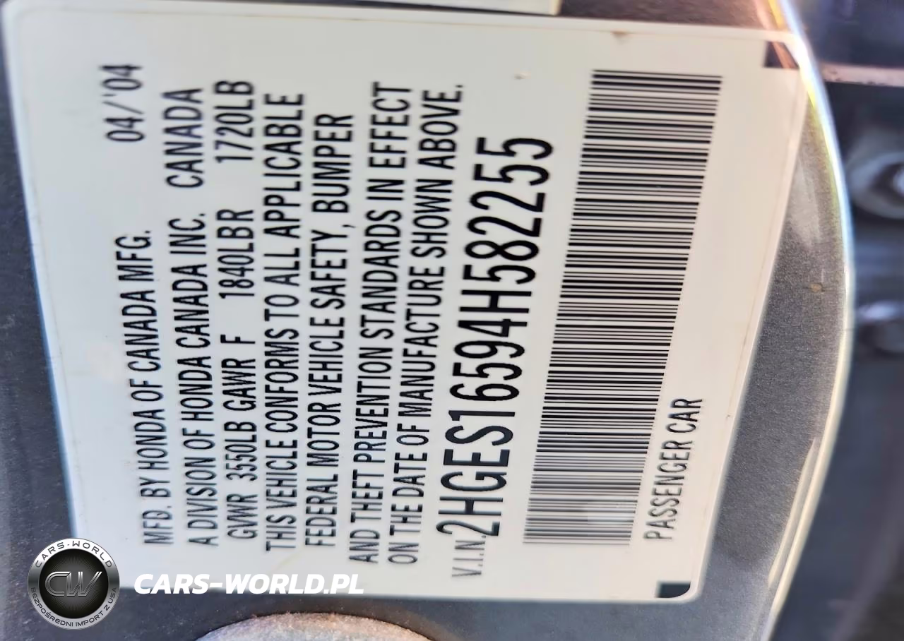 2004 Honda Civic Lx VIN:2HGES16594H582255 - 12