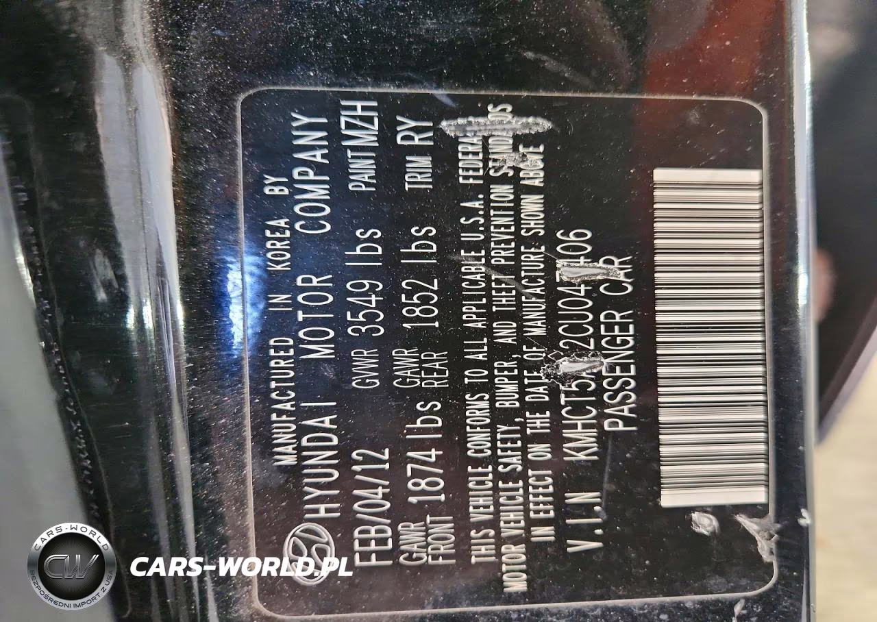2012 Hyundai Accent Gs VIN:KMHCT5AE2CU047406 - 13