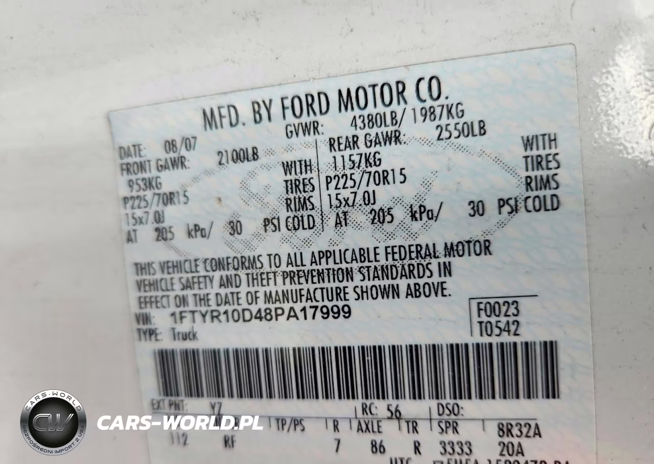 2008 Ford Ranger VIN:1FTYR10D48PA17999 - 12