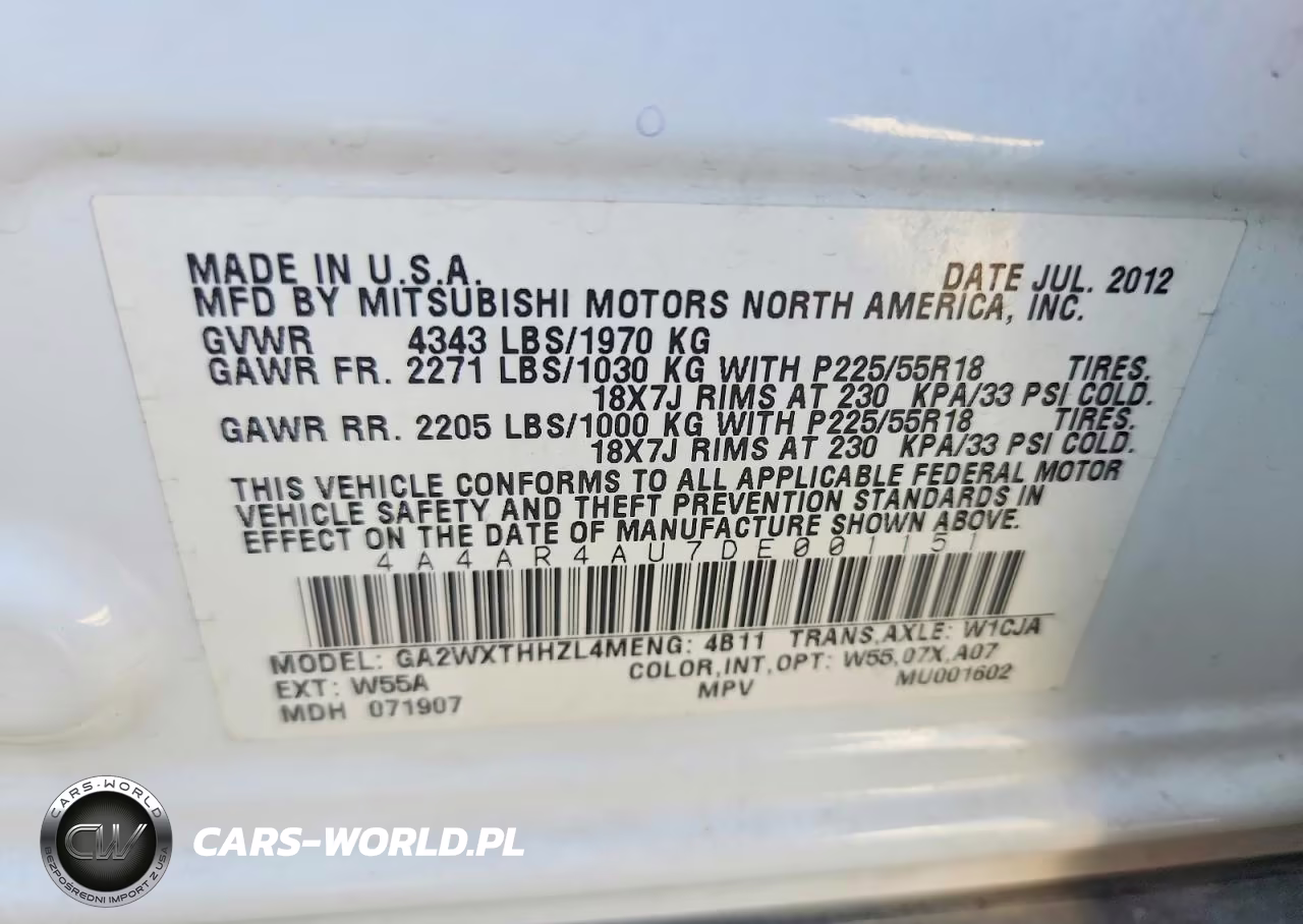 2013 Mitsubishi Outlander Sport Se VIN:4A4AR4AU7DE001151 - 14