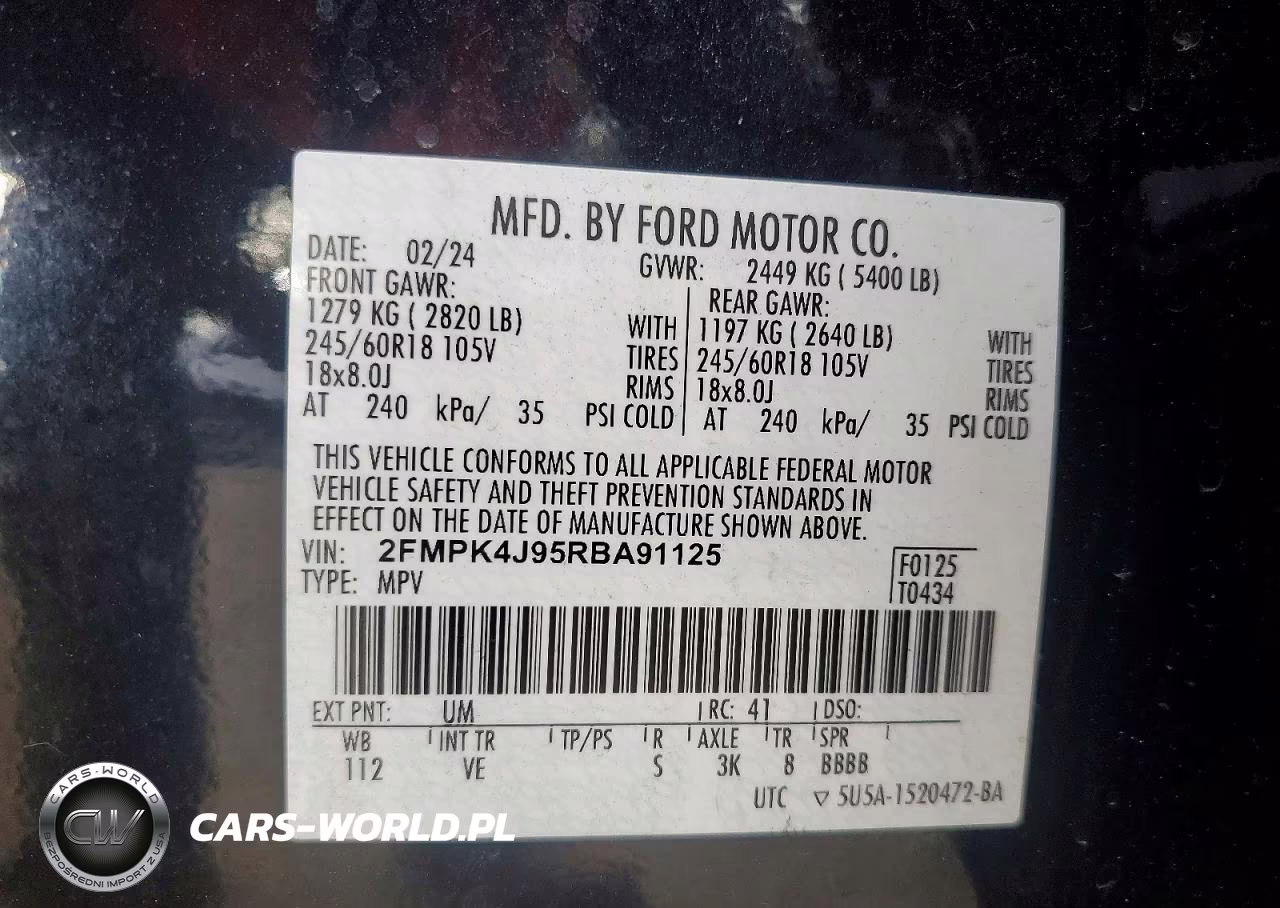 2024 Ford Edge Sel VIN:2FMPK4J95RBA91125 - 13