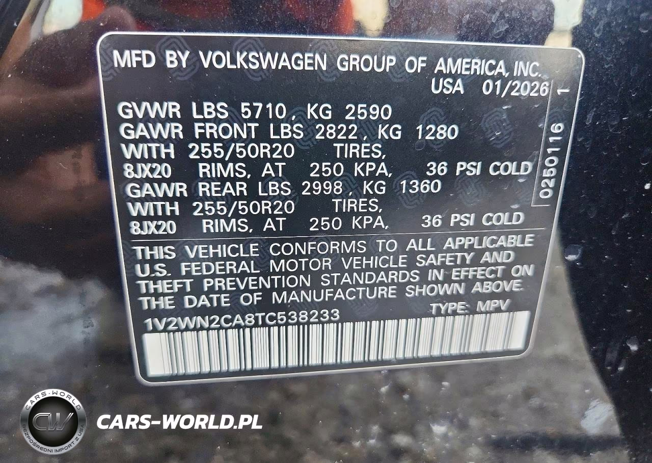 2026 Volkswagen Atlas Se VIN:1V2WN2CA8TC538233 - 13
