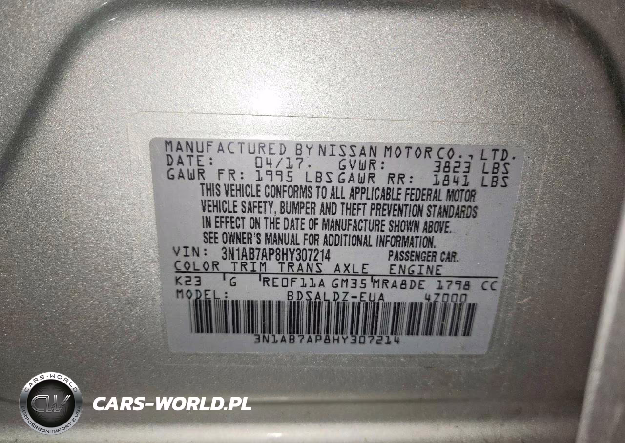 2017 Nissan Sentra Sv VIN:3N1AB7AP8HY307214 - 12