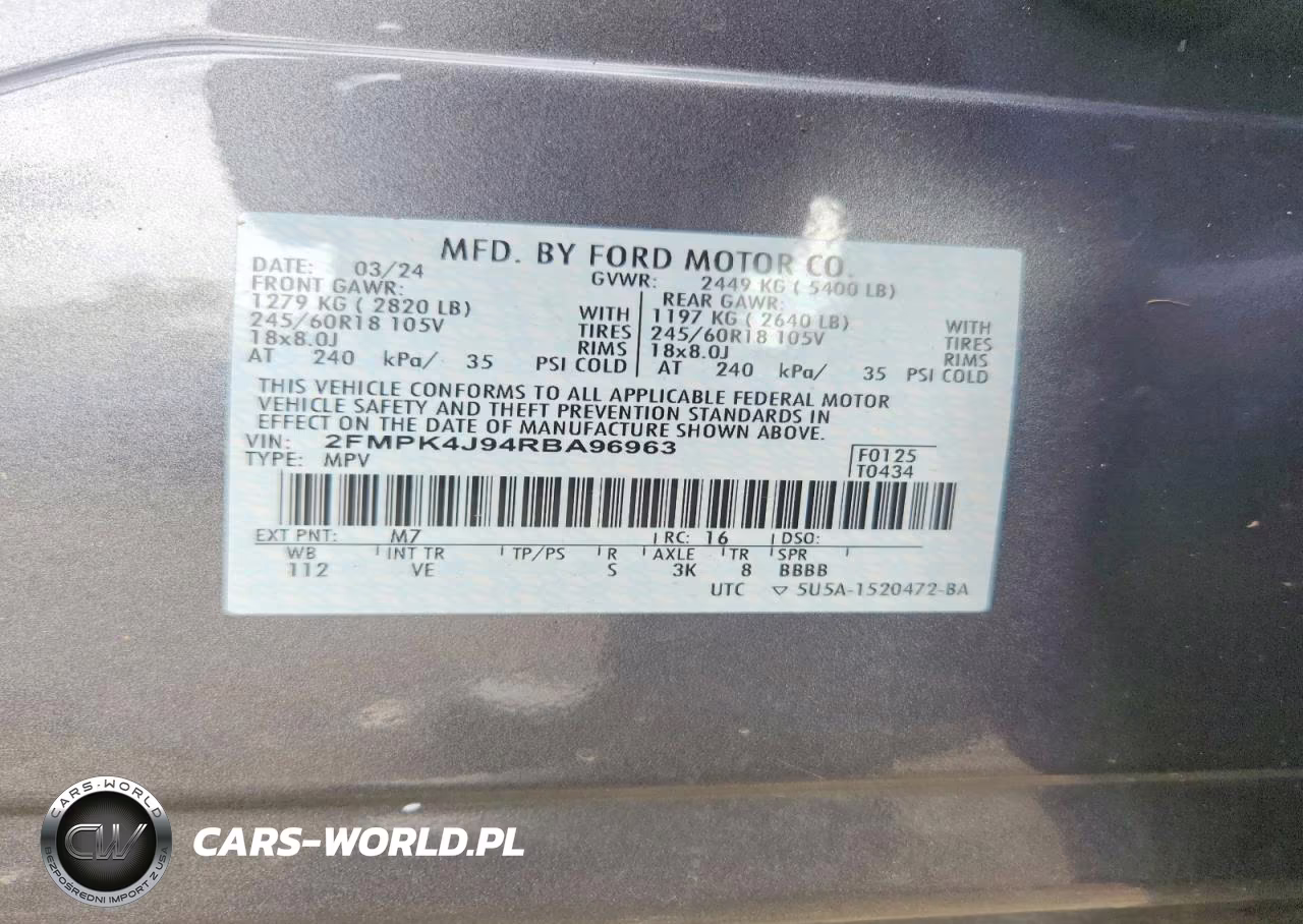 2024 Ford Edge Sel VIN:2FMPK4J94RBA96963 - 13