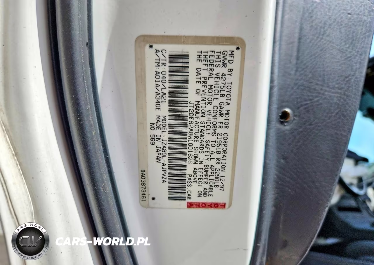 1998 Toyota Supra Turbo VIN:JT2DE82A8W1001626 - 12