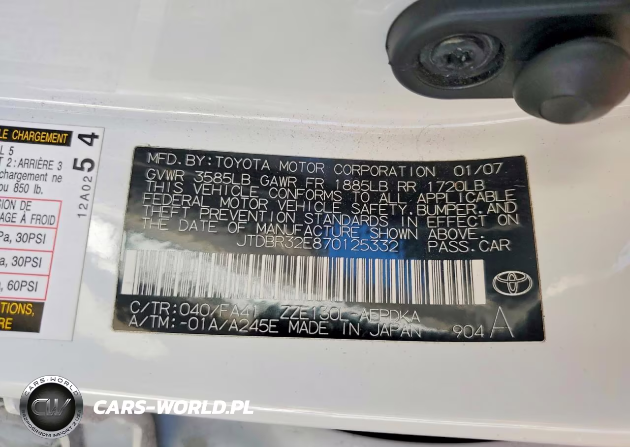 2007 Toyota Corolla Ce VIN:JTDBR32E870125332 - 12