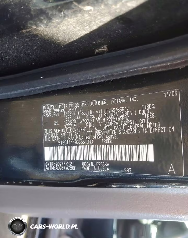 2006 Toyota Tundra Double Cab Sr5 VIN:5TBDT44196S551013 - 12
