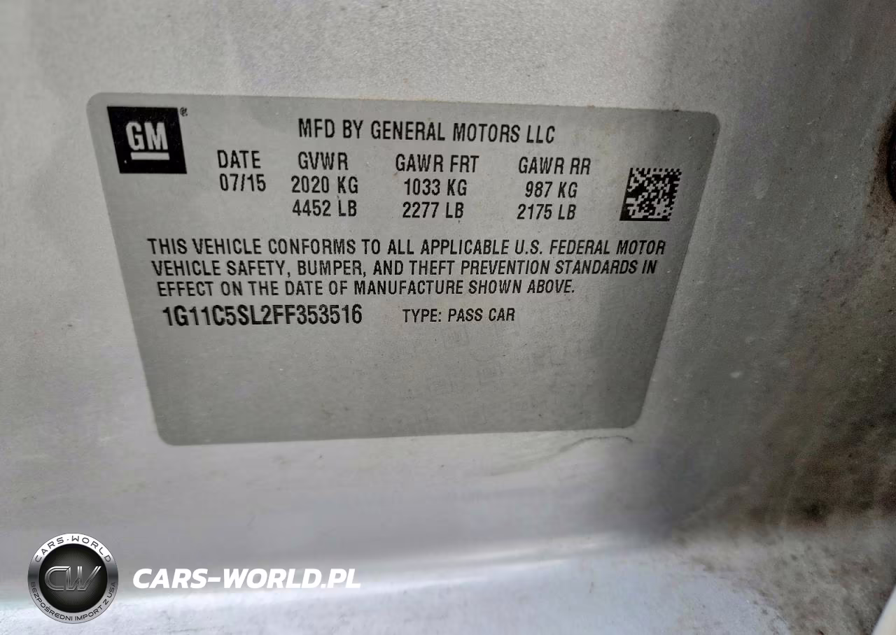 2015 Chevrolet Malibu 1Lt VIN:1G11C5SL2FF353516 - 12