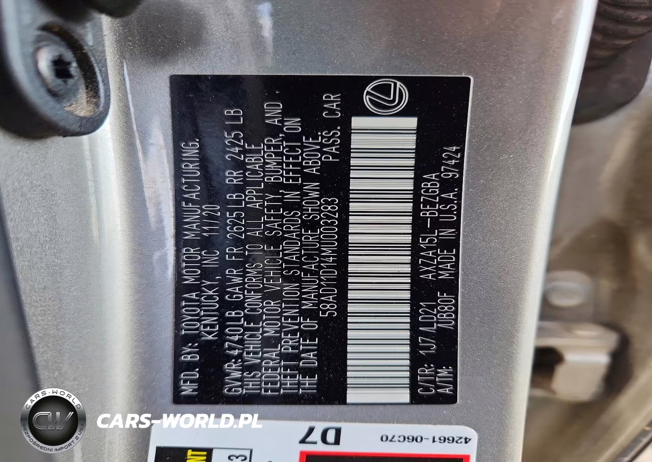 LEXUS ES 250 BAS VIN:58AD11D14MU003283 - 12