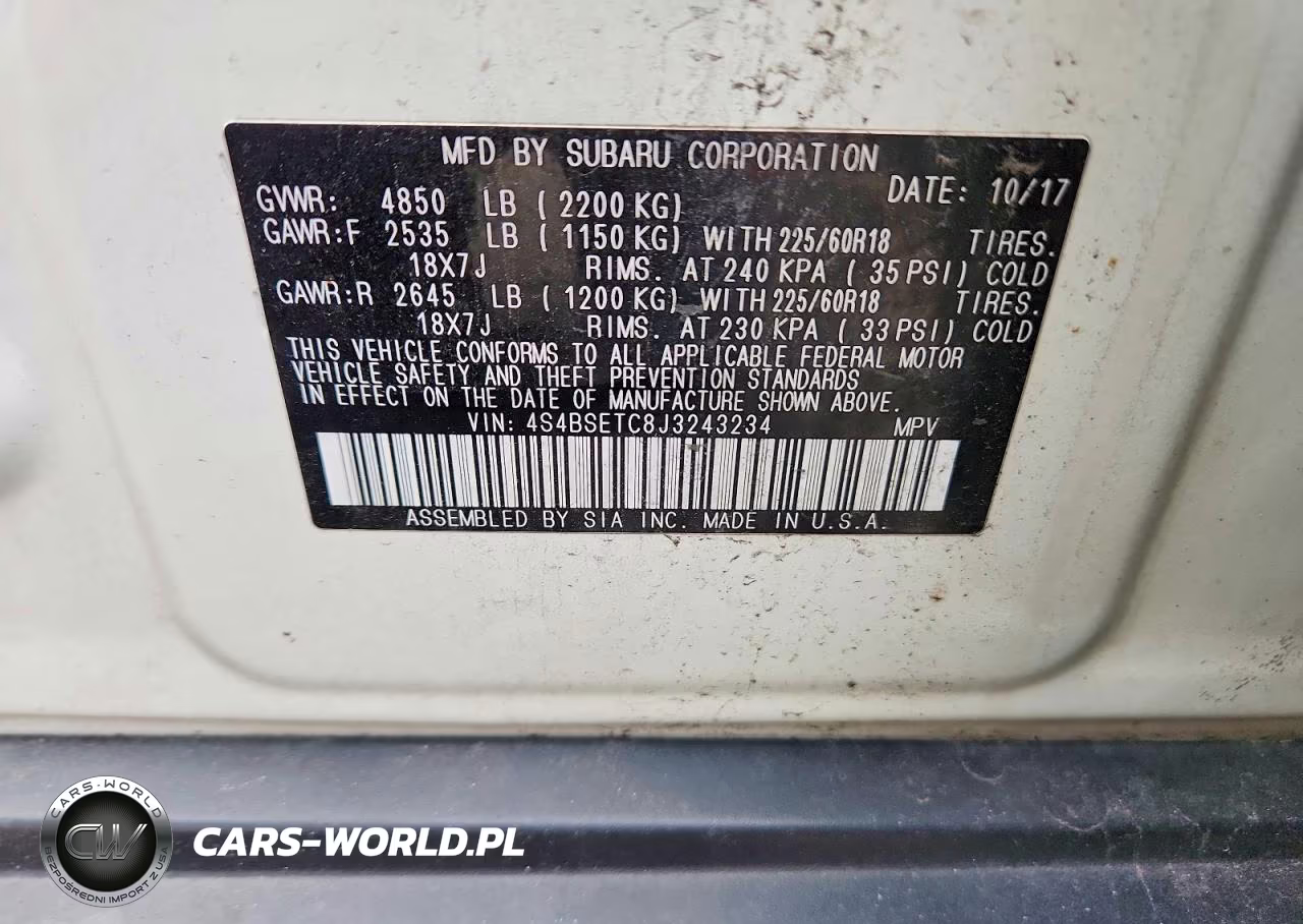 2018 Subaru Outback Touring VIN:4S4BSETC8J3243234 - 12