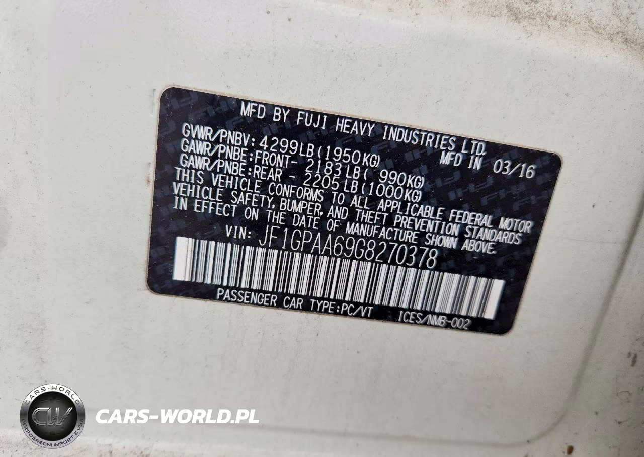2016 Subaru Impreza VIN:JF1GPAA69G8270378 - 13