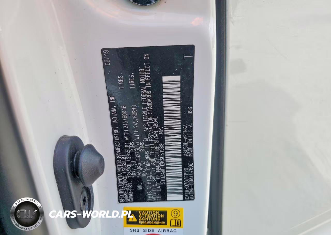2019 Toyota Highlander Le VIN:5TDZARFH2KS051988 - 13