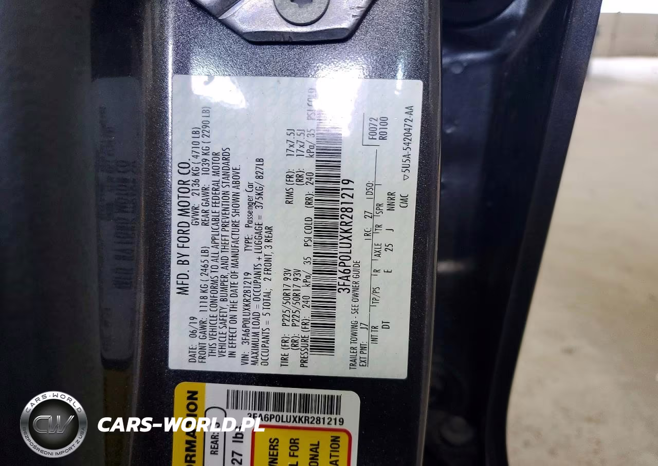 2019 Ford Fusion Se VIN:3FA6P0LUXKR281219 - 12