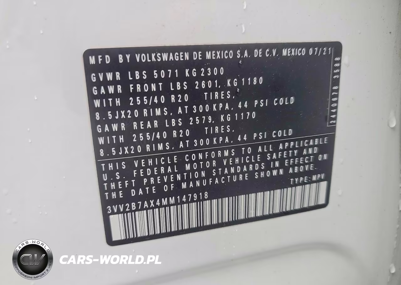 2021 Volkswagen Tiguan Se VIN:3VV2B7AX4MM147918 - 13