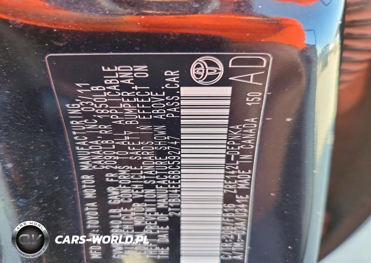 2011 Toyota Corolla Le VIN:2T1BU4EE6BC592747 - 12