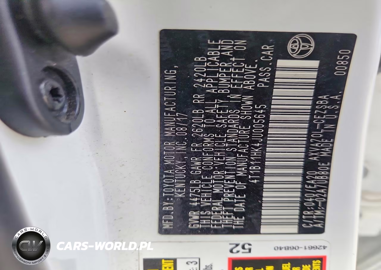 2018 Toyota Camry Se VIN:4T1B11HK4JU005645 - 12