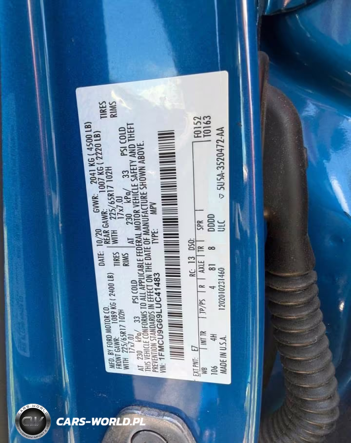 2020 Ford Escape Se VIN:1FMCU9G69LUC41483 - 10