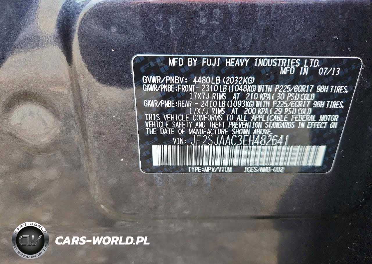 2014 Subaru Forester 2.5I VIN:JF2SJAAC3EH482641 - 13