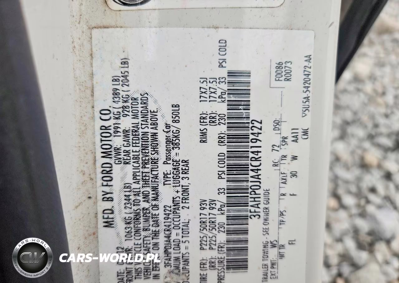 2012 Ford Fusion Sel VIN:3FAHP0JA4CR419422 - 13