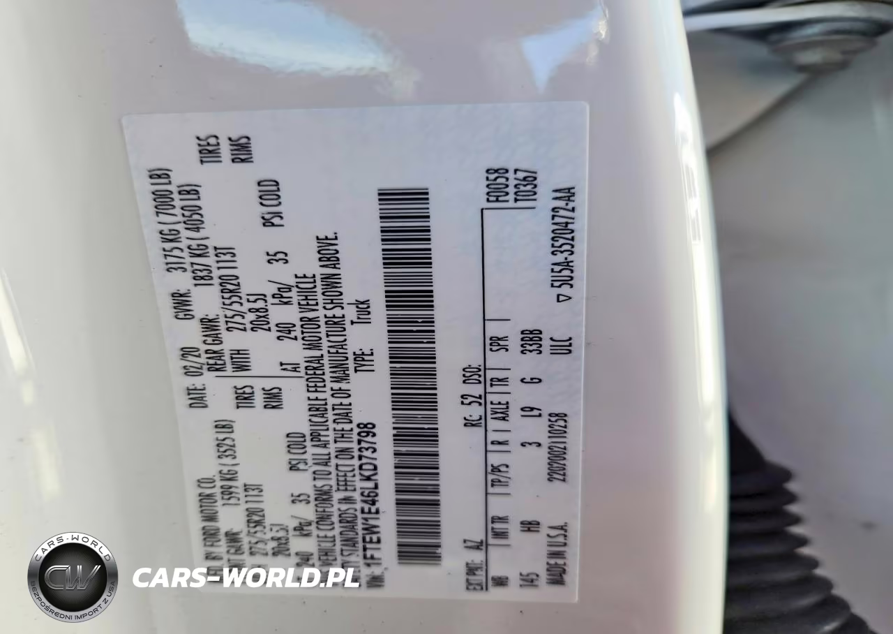 2020 Ford F150 Supercrew VIN:1FTEW1E46LKD73798 - 12