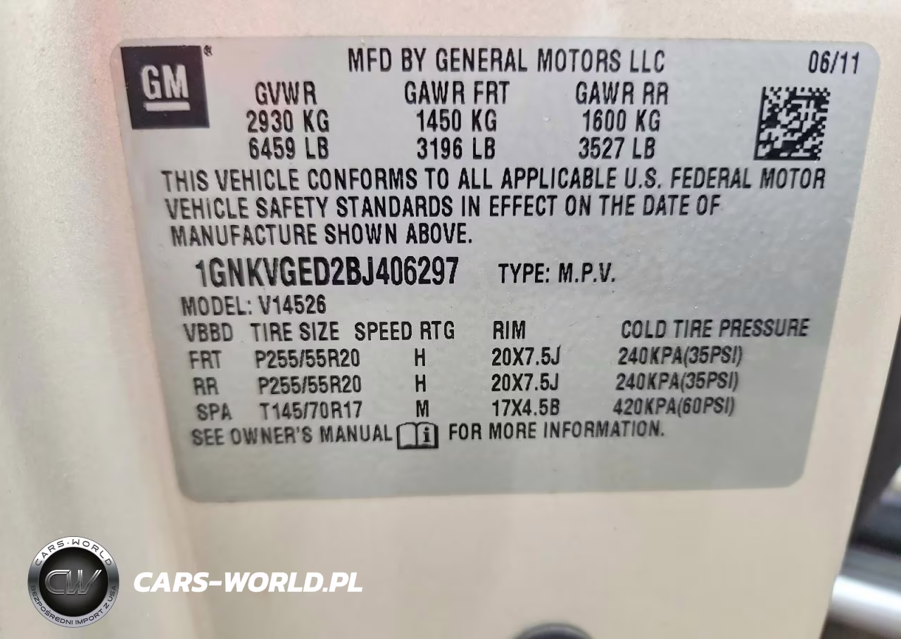 2011 Chevrolet Traverse Lt VIN:1GNKVGED2BJ406297 - 13