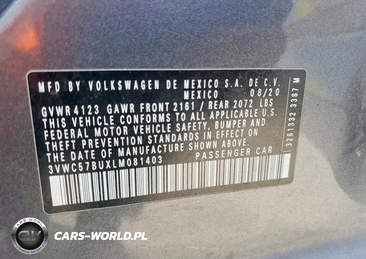 2020 Volkswagen Jetta S VIN:3VWC57BUXLM081403 - 12
