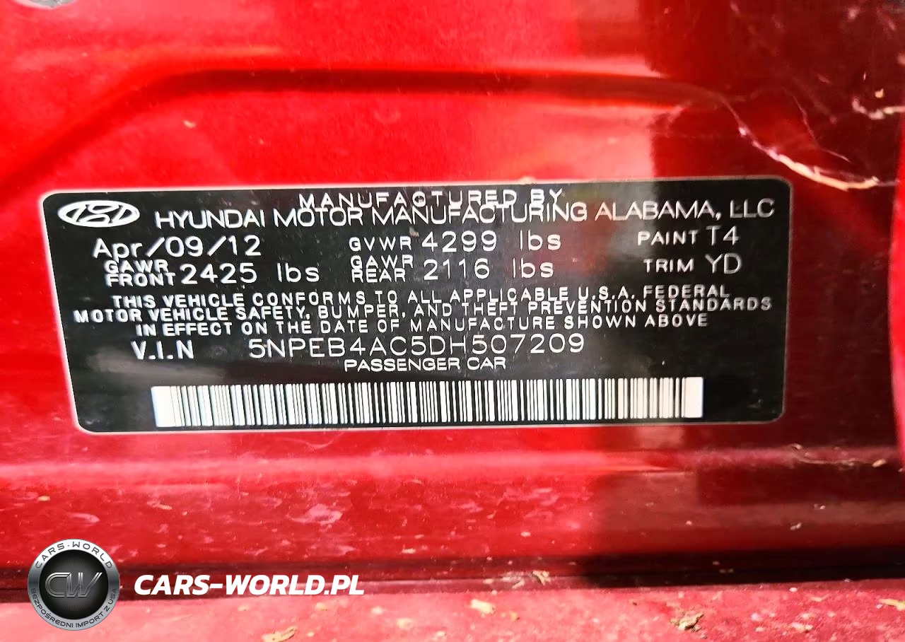2013 Hyundai Sonata Gls VIN:5NPEB4AC5DH507209 - 12