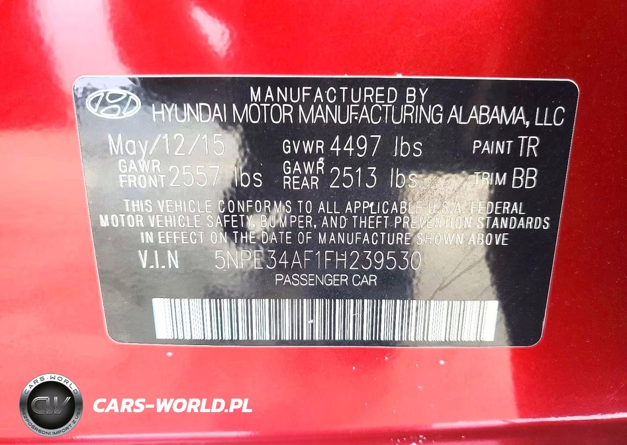 2015 Hyundai Sonata Limited VIN:5NPE34AF1FH239530 - 12