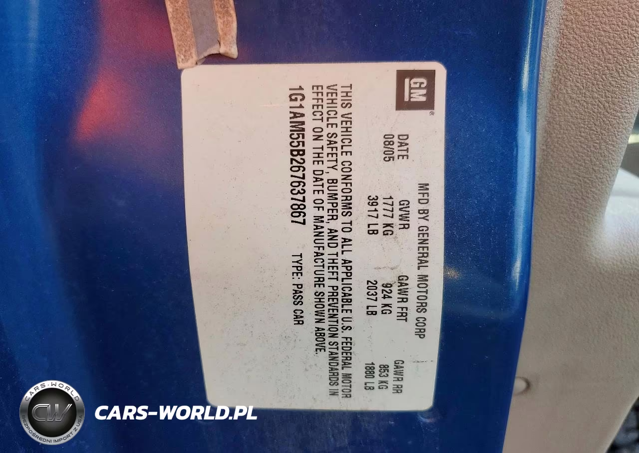 2006 Chevrolet Cobalt Ss VIN:1G1AM55B267637867 - 12