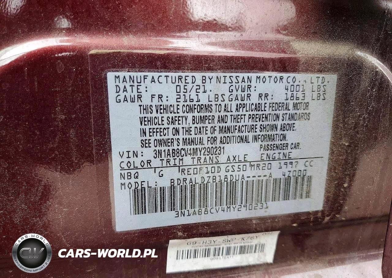 2021 Nissan Sentra Sv VIN:3N1AB8CV4MY290231 - 12