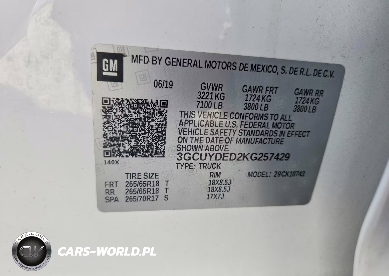 2019 Chevrolet Silverado K1500 Lt VIN:3GCUYDED2KG257429 - 12
