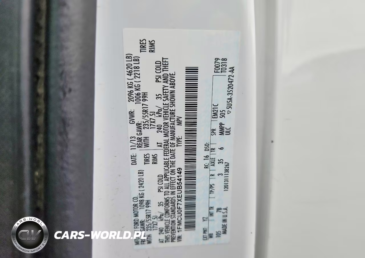 2014 Ford Escape S VIN:1FMCU0F7XEUB54149 - 13
