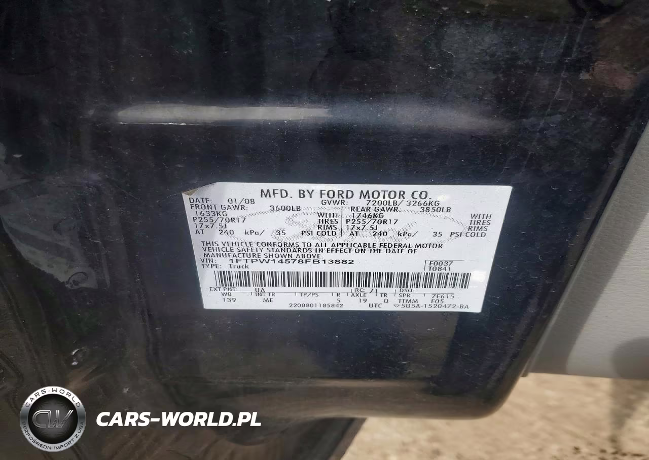 2008 Ford F150 Supercrew VIN:1FTPW14578FB13882 - 12