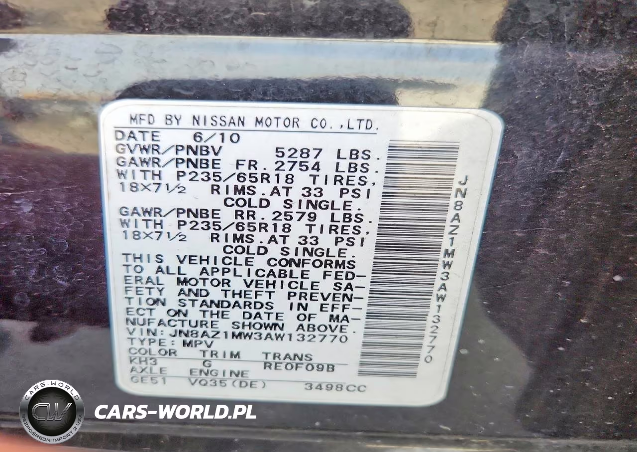 2010 Nissan Murano S VIN:JN8AZ1MW3AW132770 - 12