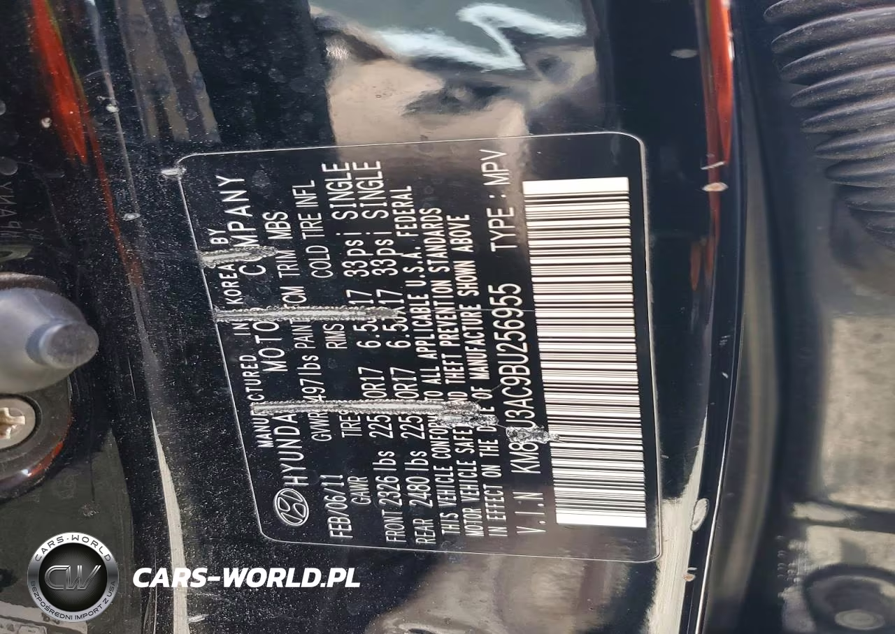 2011 Hyundai Tucson Gls VIN:KM8JU3AC9BU256955 - 12