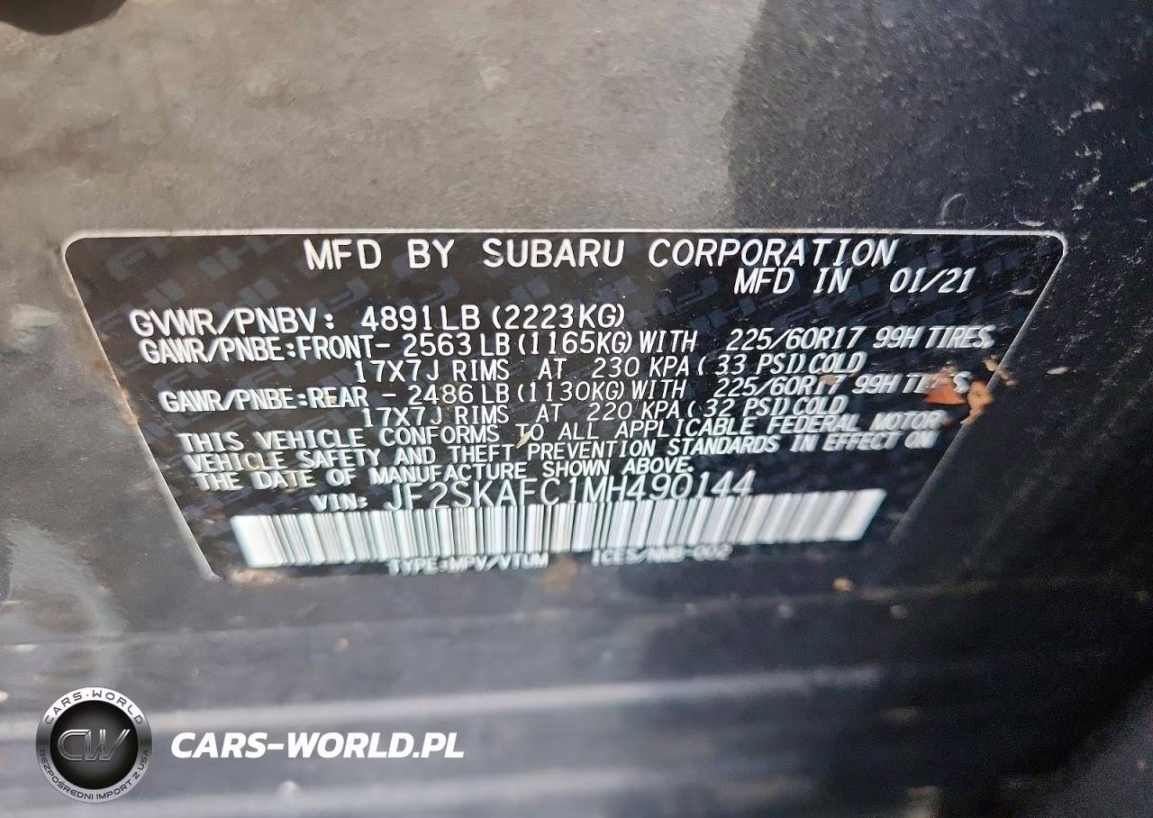 2021 Subaru Forester Premium VIN:JF2SKAFC1MH490144 - 13