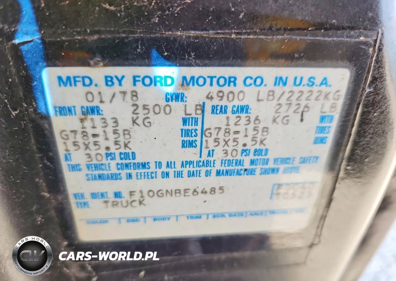 1978 Ford F100 VIN:F10GNBE6485 - 12