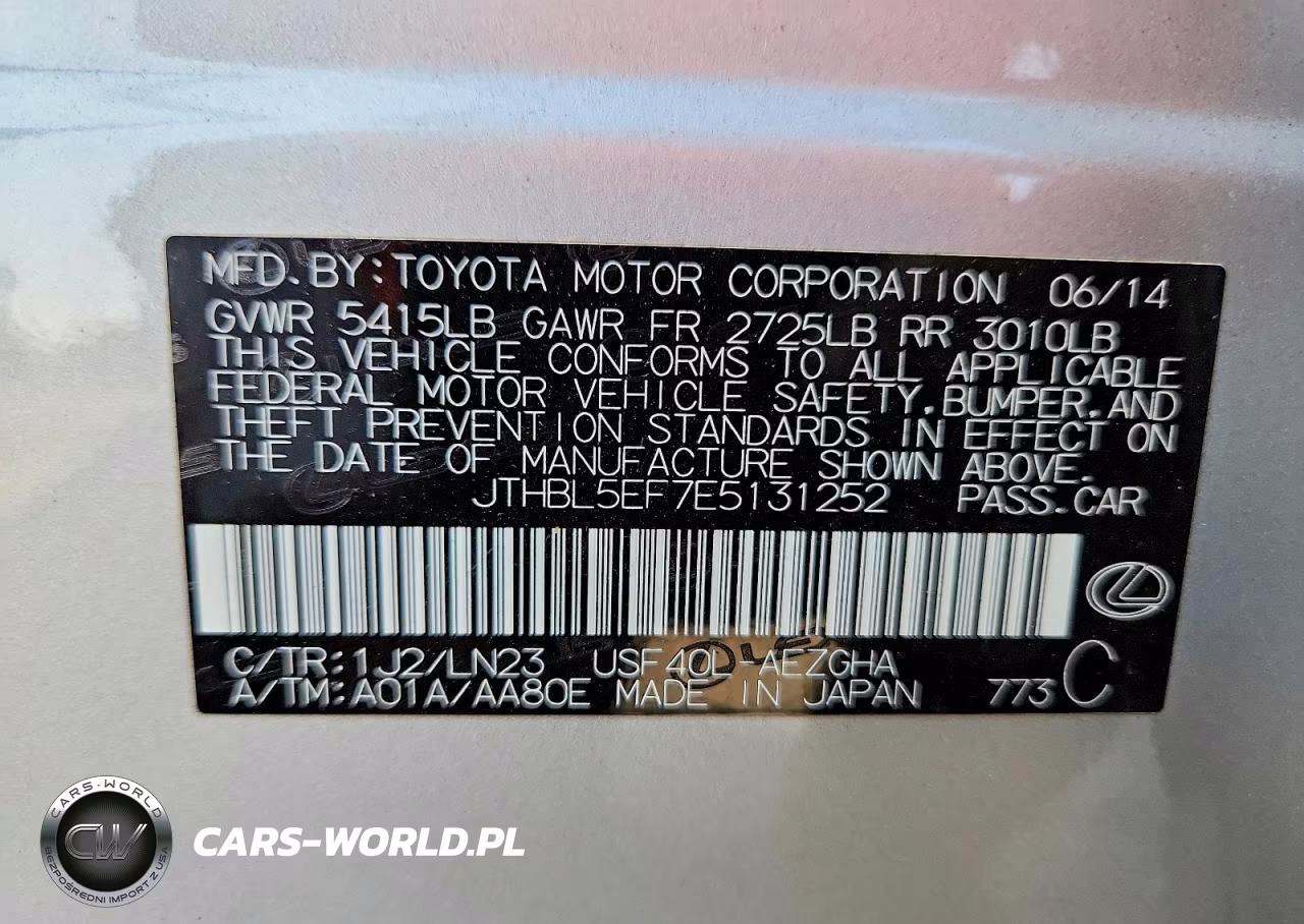 2014 Lexus Ls 460 VIN:JTHBL5EF7E5131252 - 12