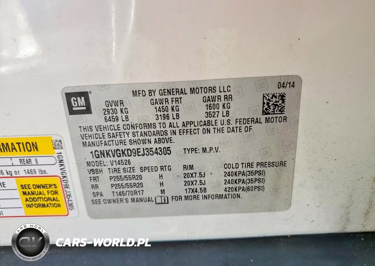 2014 Chevrolet Traverse Lt VIN:1GNKVGKD9EJ354305 - 14