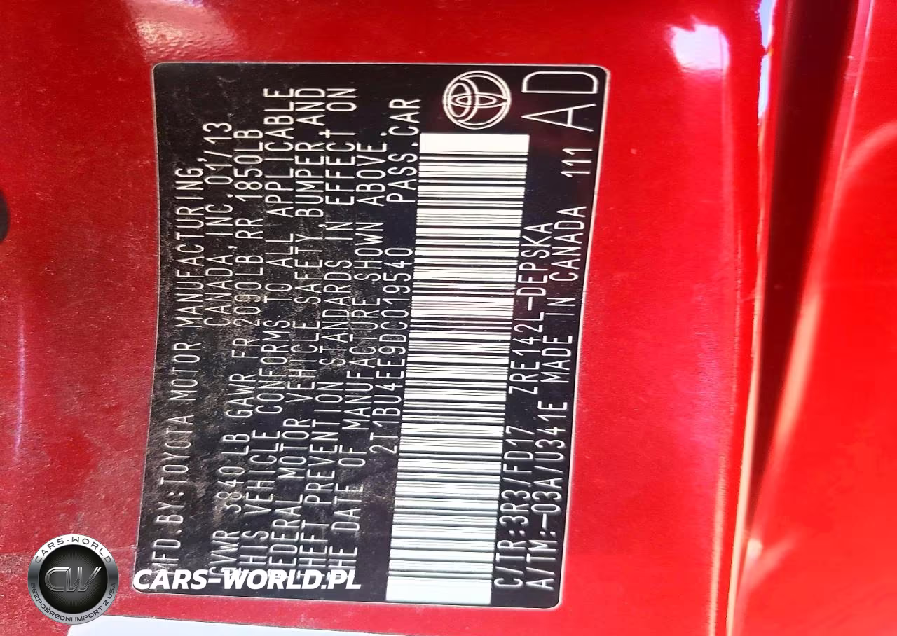 2013 Toyota Corolla S VIN:2T1BU4EE9DC019540 - 13