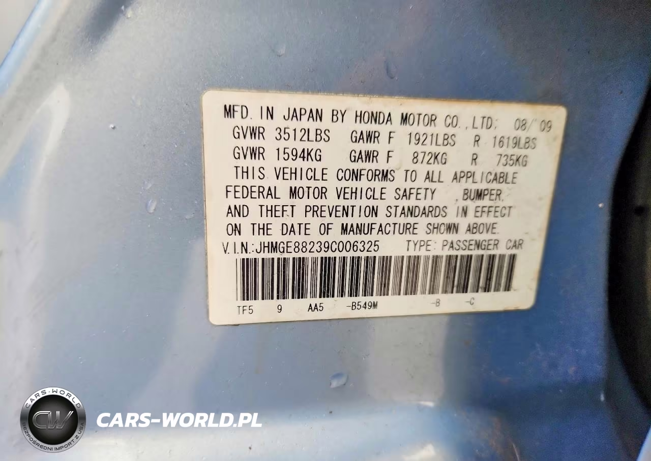 2009 Honda Fit VIN:JHMGE88239C006325 - 12